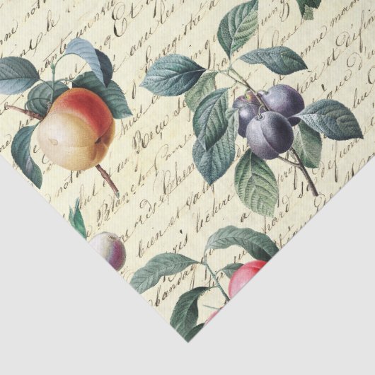 Elegant botanisch fruitscript tissuepapier (Detail)