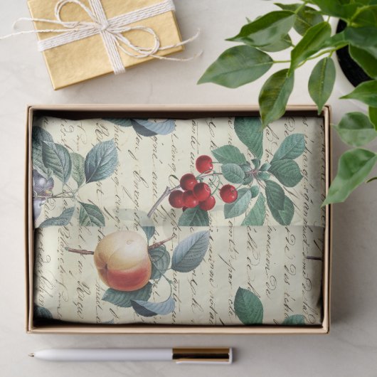 Elegant botanisch  fruitscript tissuepapier (Geschenk)