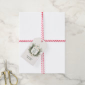 Elegant Botanisch Gegraveerd Wapen Vakantie Cadeaulabel (Met Touw)