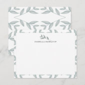 Elegant Botanisch Gepersonaliseerd Briefpapier Notitiekaartje (Voorkant / Achterkant)