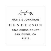 Elegant Botanisch Getrouwd Paar Retouradres Rubberstempel (Afrduk)