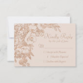 Elegant botanisch | Goud van koper Roos, geavancee RSVP Kaartje (Voorkant)