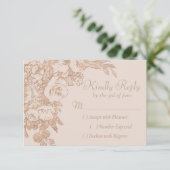 Elegant botanisch | Goud van koper Roos, geavancee RSVP Kaartje (Staand voorkant)