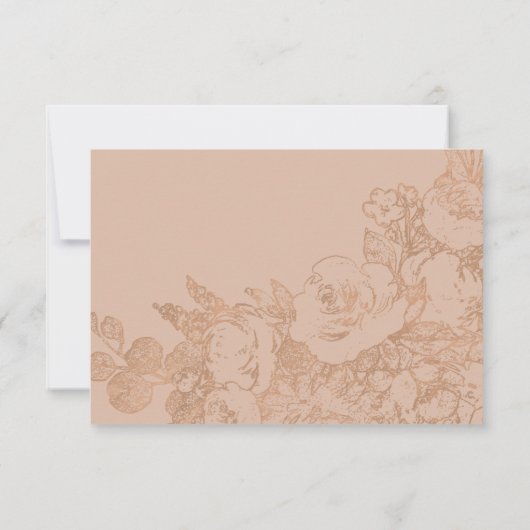 Elegant botanisch | Goud van koper Roos, geavancee RSVP Kaartje (Achterkant)