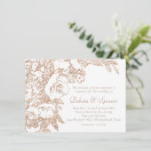 Elegant botanisch | Goudbruiloft van koper Roos Kaart (Staand voorkant)