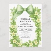 Elegant Botanisch Green Bow Vrijgezellenfeest Briefkaart (Voorkant)