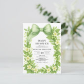 Elegant Botanisch Green Bow Vrijgezellenfeest Briefkaart (Staand voorkant)