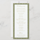Elegant Botanisch Groen Bloemen Trouwprogramma (Achterkant)