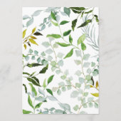 Elegant Botanisch groen Bruiloft Menu (Achterkant)