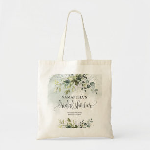 Elegant botanisch groen eucalyptus goud tote bag