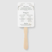 Elegant Botanisch groen foto bruiloft programma Handwaaier (Achterkant)