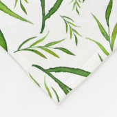 Elegant botanisch groen patroon fleece deken (Hoek)