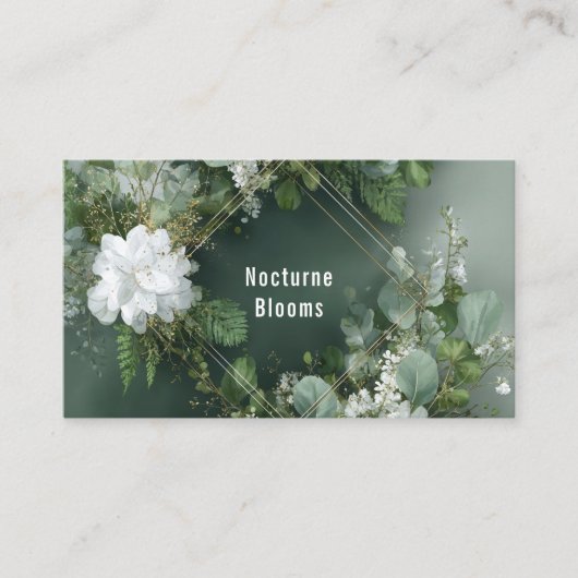 Elegant botanisch groen Sage Green & Gold Visitekaartje (Voorkant)