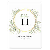 Elegant Botanisch Groen Tafelnummer Bruiloft (Achterkant)