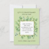 Elegant botanisch groen verjaardagsfeestje kaart (Voorkant)