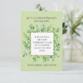 Elegant botanisch groen verjaardagsfeestje kaart (Staand voorkant)