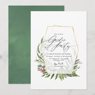 Elegant Botanisch Herbarium Groene Tuinfeest Kaart