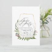 Elegant Botanisch Herbarium Groene Tuinfeestje Kaart (Staand voorkant)