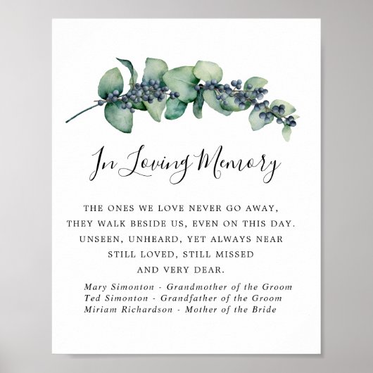 Elegant botanisch huwelijksherdenkingbord poster (Voorkant)