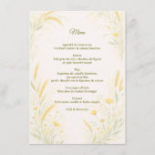 Elegant botanisch huwelijksmenu menu (Voorkant)