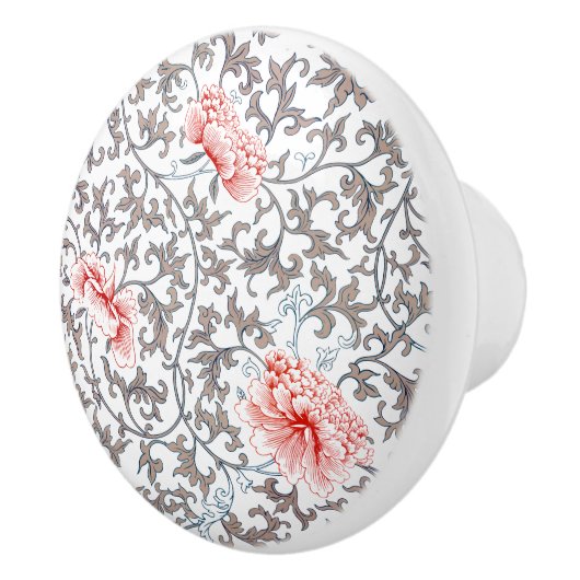 Elegant  Botanisch in neutraal kleuren Keramische Knop (Rechts)