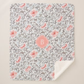 Elegant Botanisch in neutraal kleuren Sherpa Deken (Voorkant)