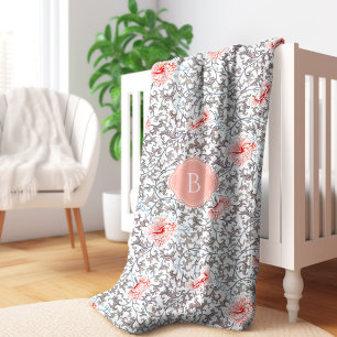 Elegant  Botanisch in neutraal kleuren Sherpa Deken