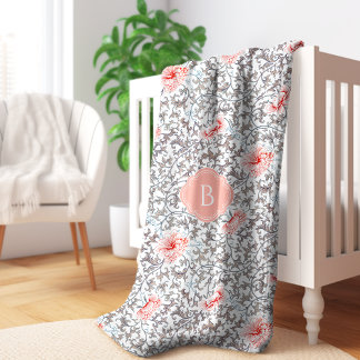 Elegant Botanisch in neutraal kleuren Sherpa Deken