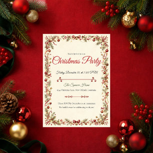 Elegant Botanisch Kerstfeest Kaart