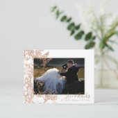 Elegant botanisch | Koper Floral Foto bedankt Briefkaart (Staand voorkant)