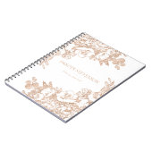 Elegant Botanisch | Koper Roos Goud Bloemen Custom Notitieboek (Linkerzijde)