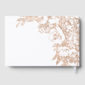 Elegant botanisch | Koperzilver Roos Gastenboek (Achterkant)