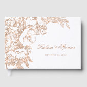 Elegant botanisch | Koperzilver Roos Gastenboek (Voorkant)