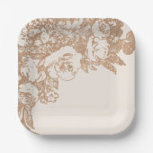 Elegant botanisch | Koperzilver Roos Papieren Bordje (Voorkant)