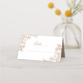 Elegant botanisch | Koperzilver Roos Plaatskaartje (Voorkant)