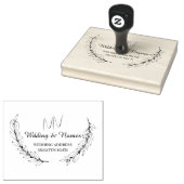 Elegant Botanisch Koppel Monogram Terugadres Rubberstempel (Gestempeld)