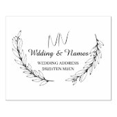 Elegant Botanisch Koppel Monogram Terugadres Rubberstempel (Afrduk)