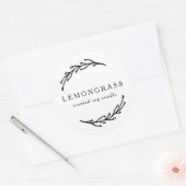 Elegant botanisch krans productlabel ronde sticker (Envelop)