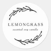 Elegant botanisch kransproductlabel ronde sticker (Voorkant)