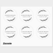 Elegant botanisch kransproductlabel ronde sticker (Vel)