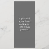 Elegant  botanisch kunstgrijs bladwijzer programmakaart (Achterkant)