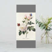 Elegant  botanisch kunstgrijs bladwijzer programmakaart (Staand voorkant)