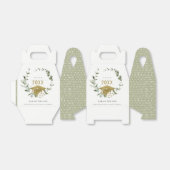 Elegant Botanisch Leafy Wreated Gold Afstuderen Bedankdoosjes (Uitgevouwen)