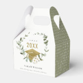 Elegant Botanisch Leafy Wreated Gold Afstuderen Bedankdoosjes (Voorkant Zijde)