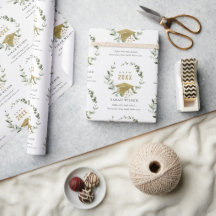 Elegant Botanisch Leafy Wreated Gold Afstuderen