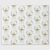 Elegant Botanisch Leafy Wreated Gold Afstuderen Cadeaupapier (Vlak)