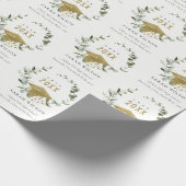 Elegant Botanisch Leafy Wreated Gold Afstuderen Cadeaupapier (Hoek)