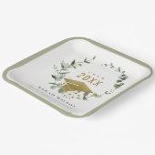 Elegant Botanisch Leafy Wreated Gold Afstuderen Papieren Bordje (Gebogen)