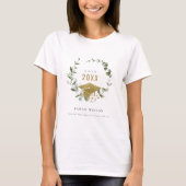 Elegant Botanisch Leafy Wreated Gold Afstuderen T-shirt (Voorkant)