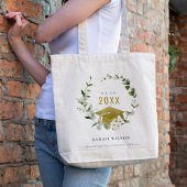 Elegant Botanisch Leafy Wreated Gold Afstuderen Tote Bag